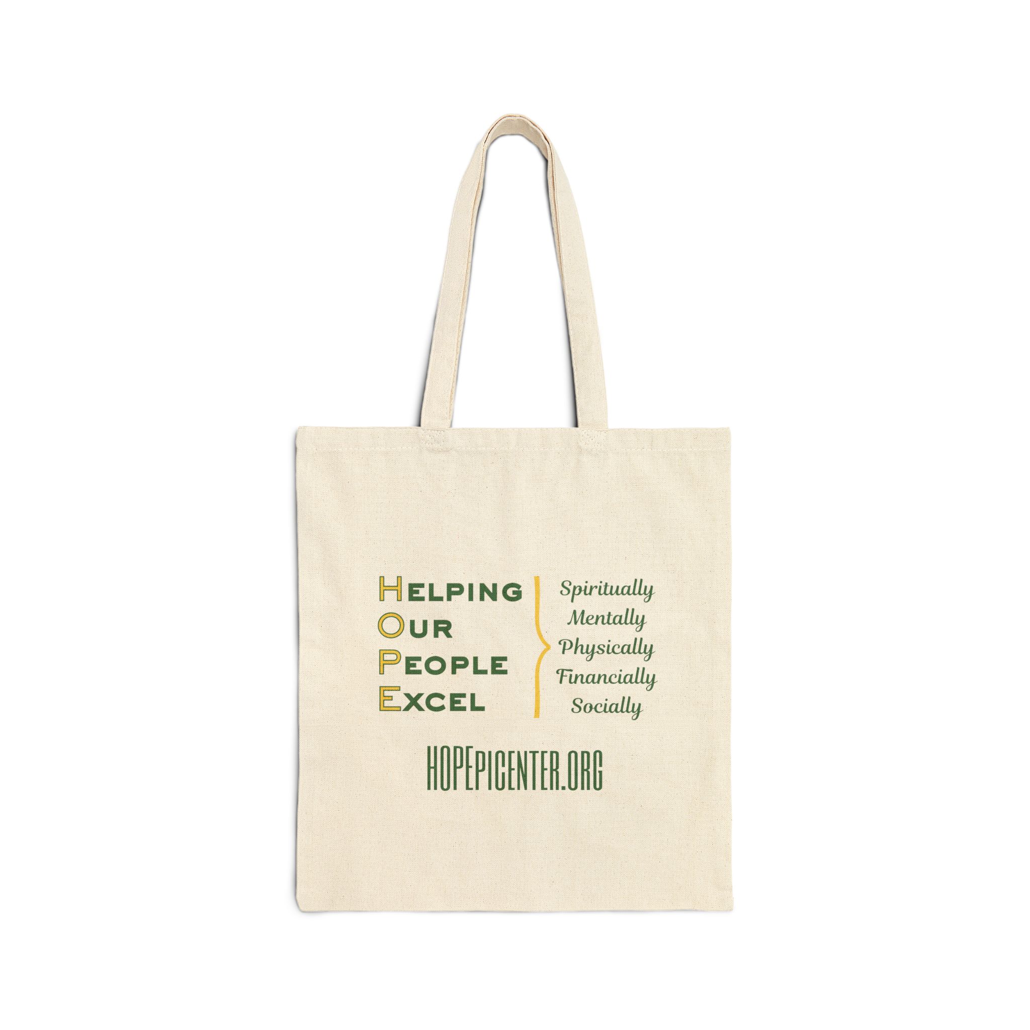 HOPE Essentials Canvas Tote — "Helping Our People Excel" Back Print Reusable Grocery & Church Bag - Image 2